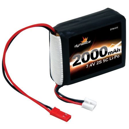 Dynamite DYN1419 7.4V 2000mAh 2S 5C LiPo Receiver Pack  