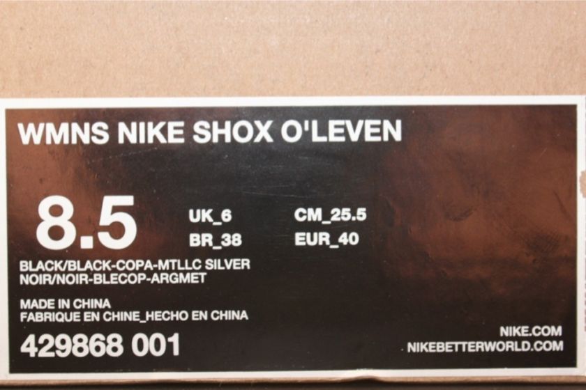 Nike Wmns Shox Oleven Sz 8.5 Black Copa 429868 001 NZ R4 Turbo  