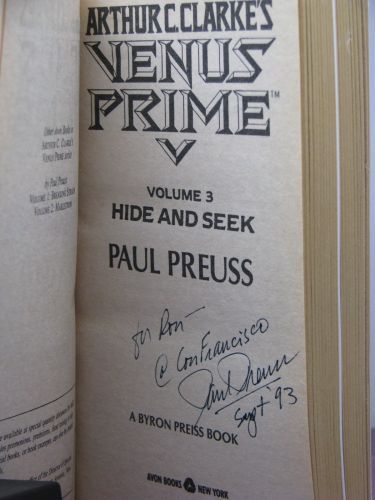 1st eds, signed by 3, Arthur C Clarkes Venus Prime Books 1 6 by Paul 