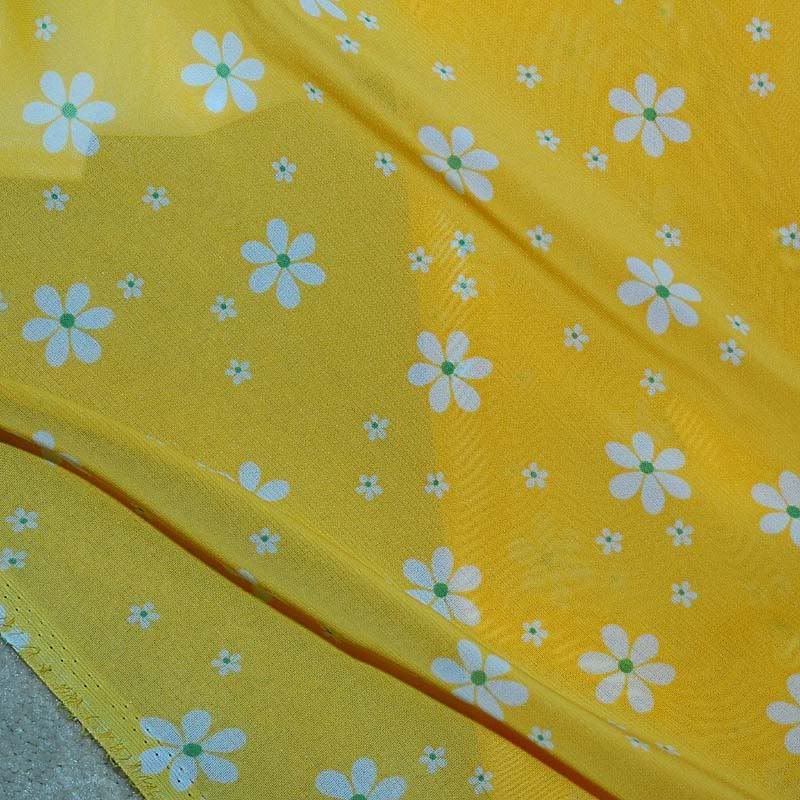 Semi sheer voile stretch yellow white 48 BTY  