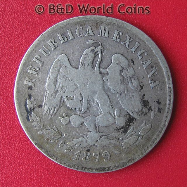 MEXICO 1879 Zs S 25 CENTAVOS SILVER 25mm ZACATECAS MINT  