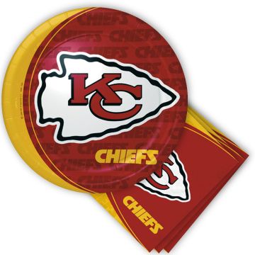 Kansas City Chiefs Tailgate/ Birthday Party Kits Supplies Plates 