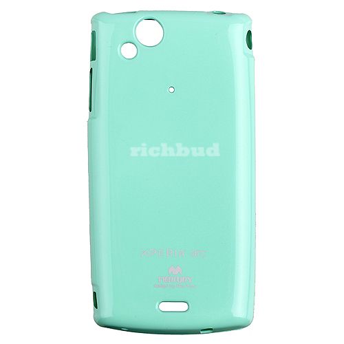 Mint Glitter Soft Case Cover + 2 Free LCD Film For Sony Ericsson 