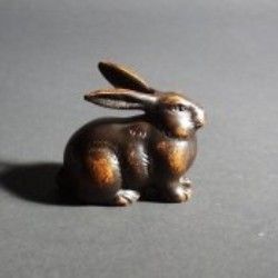 Japanese Small Zinc Rabbit ,netsuke?  