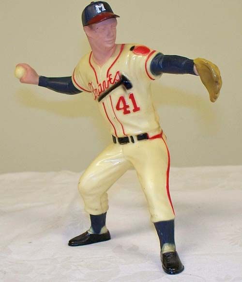 Eddie Mathews vintage 1950s Hartland 7 baseball figure Braves #41 