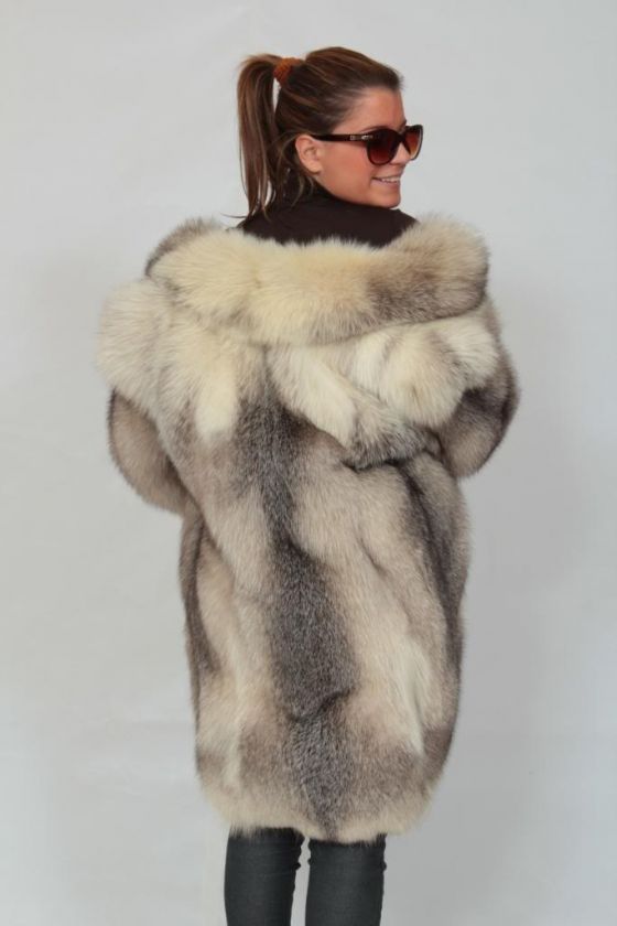 PLATINUM FOX FUR JACKET SILBERFUCHS PELZMANTEL FOURRURE GIACCA 