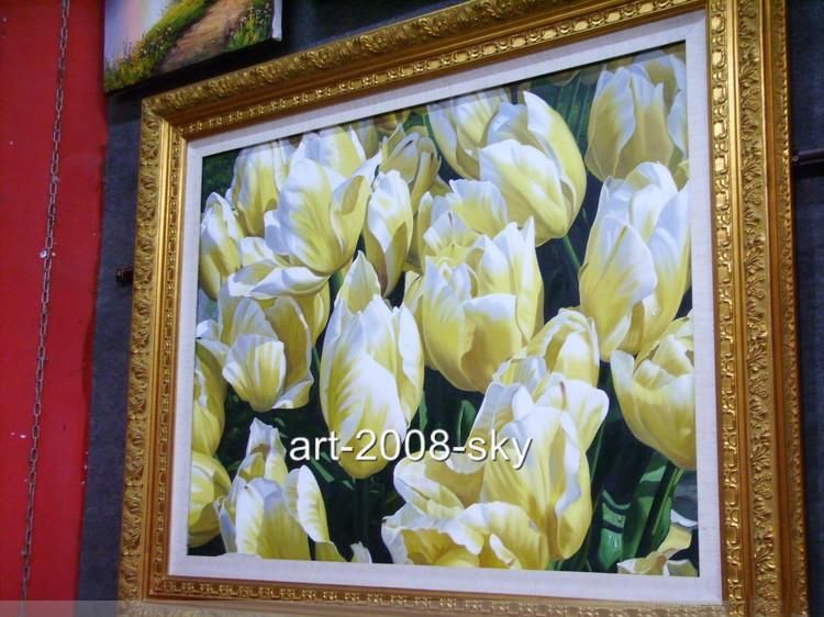 Original Flowers Oil painting artTulipon canvas 36x48  