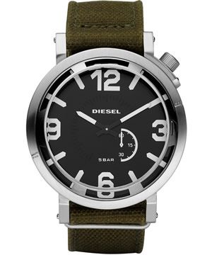 DIESEL DZ1470 Fast Shipping BLACK dial GREEN Fabric MENS Watch Brand 