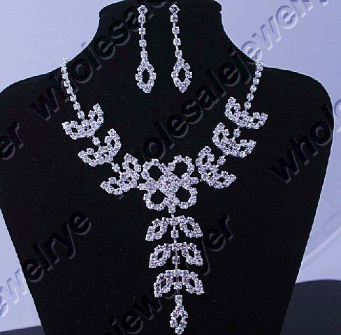 Wholesale6set Fashion Rhinestone custom Neck&Earring  