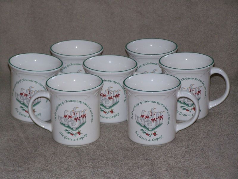 Pfaltzgraff Winterberry 12 Days Christmas Mug (6 Geese)  