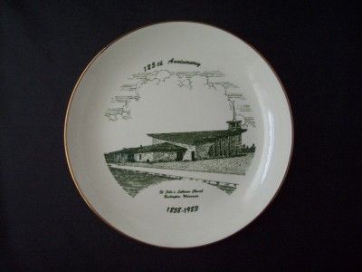 125TH ANNIV ST JOHN LUTHERAN CHURCH BURLINGTON WI PLATE  