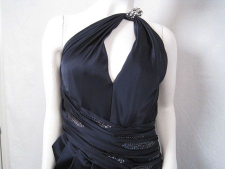 1265 Mandalay Dress One Shoulder Jeweled 12 L #0007GD  