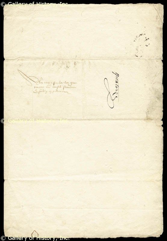 KING CHARLES IX   MANUSCRIPT LETTER SIGNED 6/22/1565  