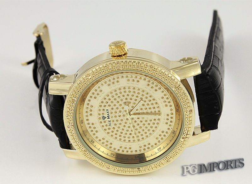 DIAMOND MASTER TECHNO HIP HOP DIAMOND WATCH GOLD ICE  