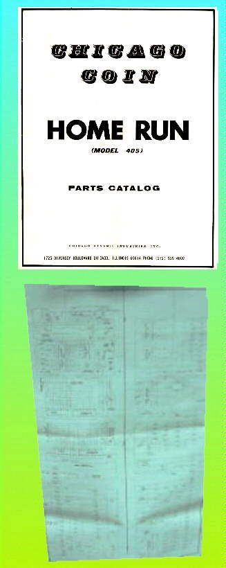 Home Run 1972 Chicago Coin Baseball Manual & Schematic  