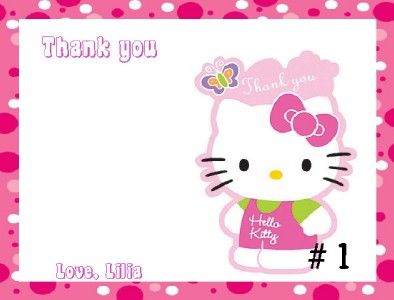 10 CUSTOM HELLO KITTY B DAY INVITATIONS OR THANK YOUS  