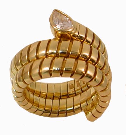 Bulgari, TUBOGAS, Serpent Ring Diamond Gold #8498  