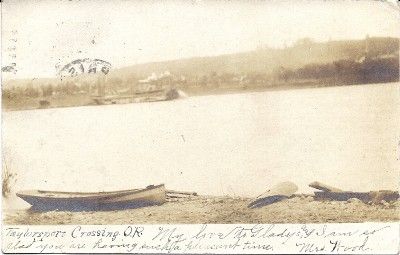   Crossing Ohio River early Real photo postcard 1907 and stamp  