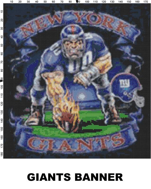 NFL New York Giants Mascot cross stitch pattern  