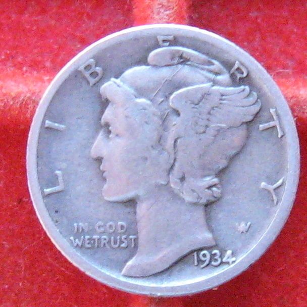 1934 LARGE D Mercury Dime #4 LOW $1.44 Combined S&H SILVER BULLION 