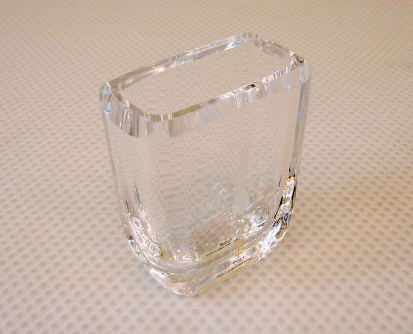 Skruf Sweden Full Lead Crystal Vase Signed Great Shape  