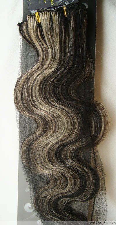 Remy Hair 22 Clips Extensions Body Wavy 70g #1B/613  