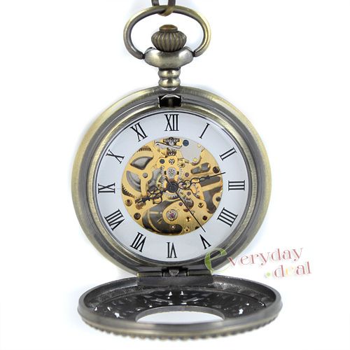 Luxury Flavor Carving Pocket Watch Hollow Mechanical HQ  