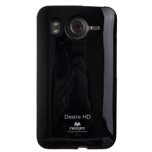 Black Glitter Soft Case Cover + 2 Free LCD Film For HTC Desire HD 