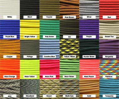 550 paracord parachute cord Mil Spec Type III 7 Strand   10ft 20ft 