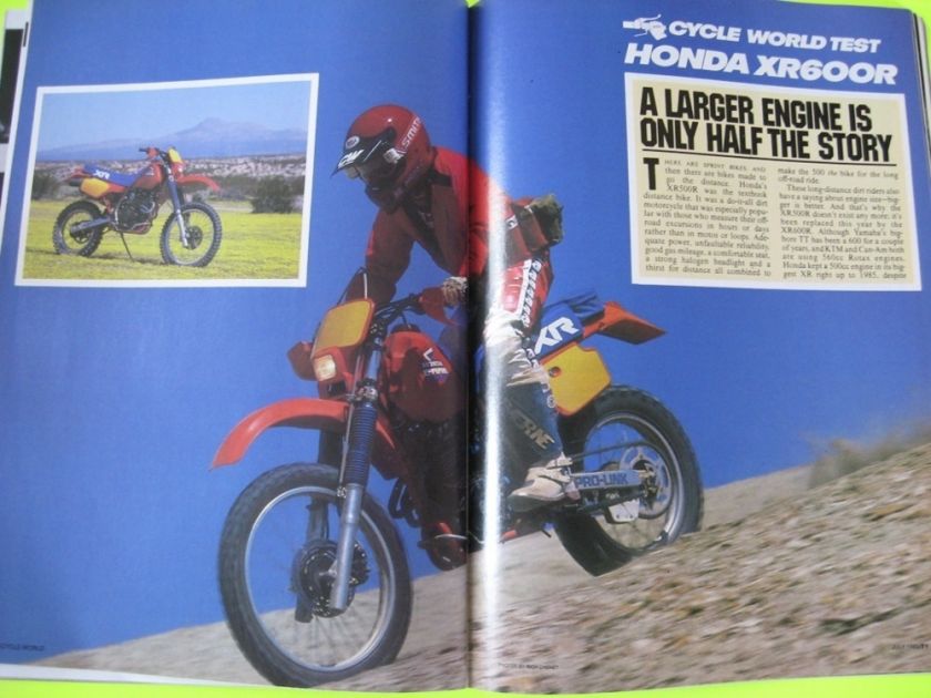 Cycle World 1985 XR600 VF1000R VS700 Boxer ATVs 1st MC  