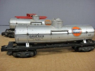 AMERICAN FLYER 21210 BURLINGTON ENGINE, 2 GULF TANK CARS & CABOOSE 