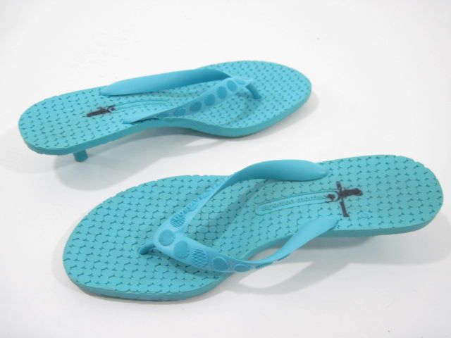 SIGERSON MORRISON Blue Thong Sandals Heels Sz 7  