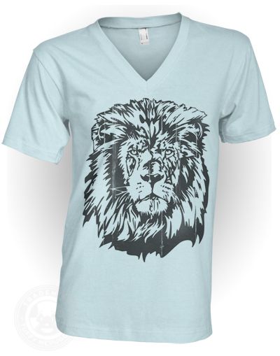 Vintage LION HEAD American Apparel 2456 V Neck T Shirt  