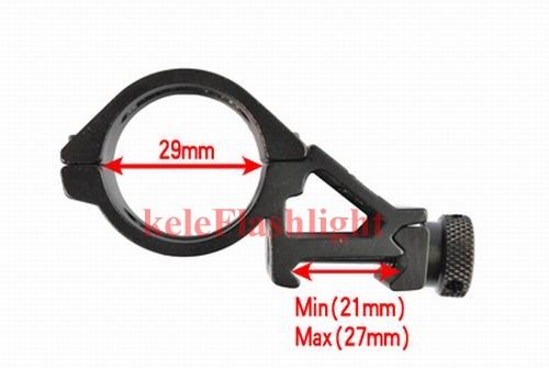 Steel 21 27mm Rail Tactical Flashlight Scope 29mm Mount  