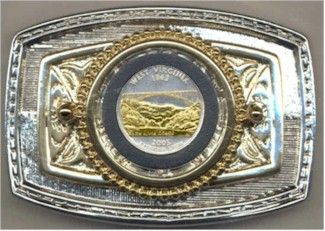 Gold on Silver West Virginia Statehood Commemorative Quarter Belt 