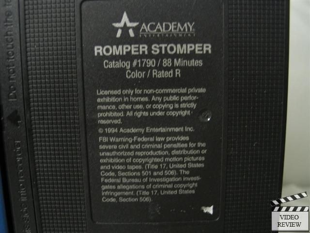 Romper Stomper VHS Russell Crowe; Geoffrey Wright 019485179033  