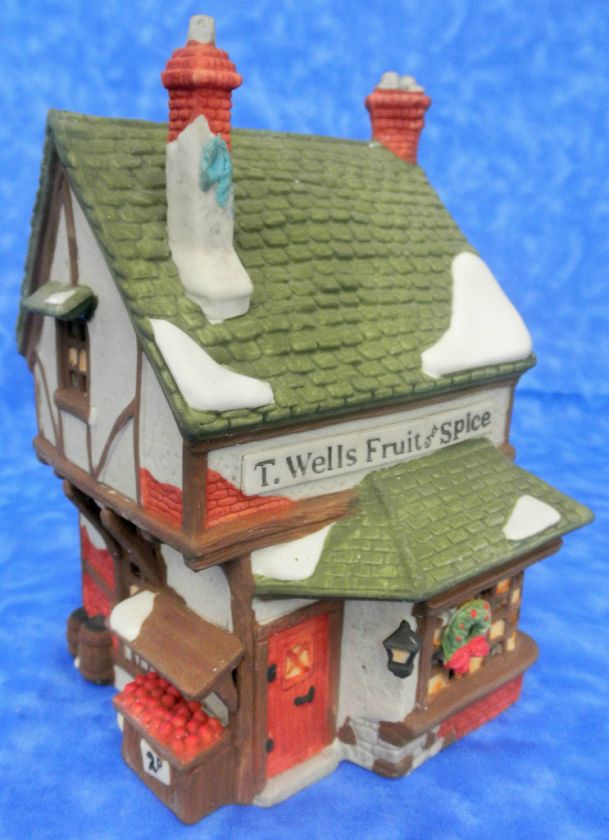   Dickens Village T WELLS FRUIT AND SPICE SHOP Christmas House Building