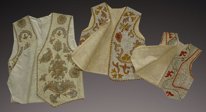 NATIONAL UZBEK EMBROIDERED SILK VESTS #3625  