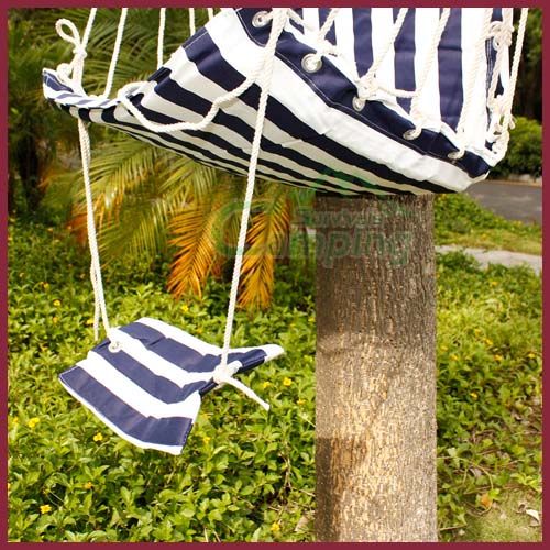 Chair Swing Hammock Black+White 20.87 x 18.11 Inch Outdoor Camping 
