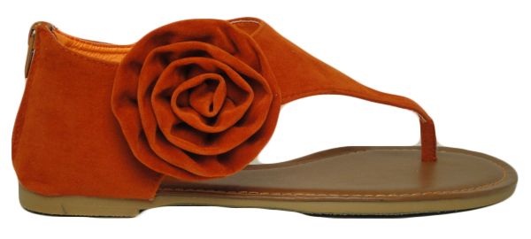 Bamboo Womens Roman Gladiator Fit Ankle T Flats Zipper Thongs Flower 