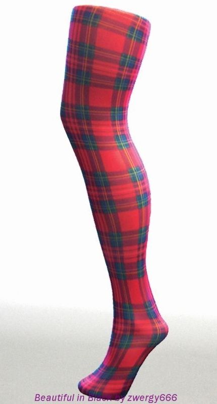 TARTAN STRUMPFHOSE SCHOTTEN Punk Visual Kei EMO GOTHIC  