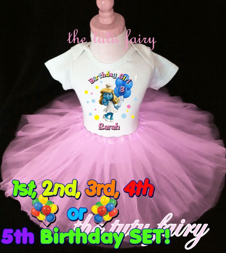   Birthday Outfit Tutu & Personalized Shirt Set name age 1st 2nd 3rd 4th