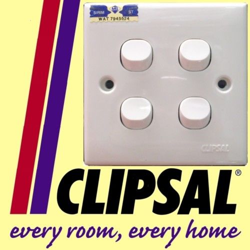 Clipsal 4 gang Switch 1 way WALL SURFACE 250V 10AMP new  