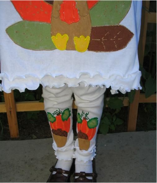 BOUTIQUE CUSTOM THANKSGIVING DRESS PANT SET 2T 4/5 6  