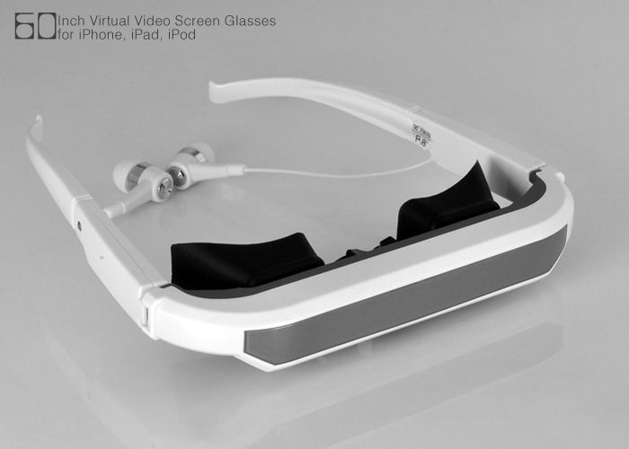 60 Inch Virtual Video Screen Glasses i Device Cable Eye Support 