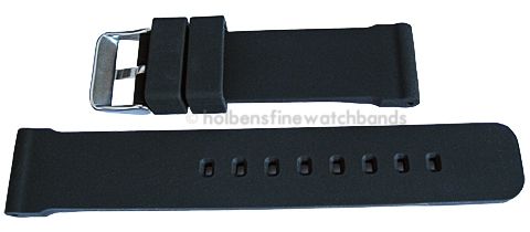 22mm Black Diver Silicone Rubber deBeer Buckle Watch Band Strap Men 