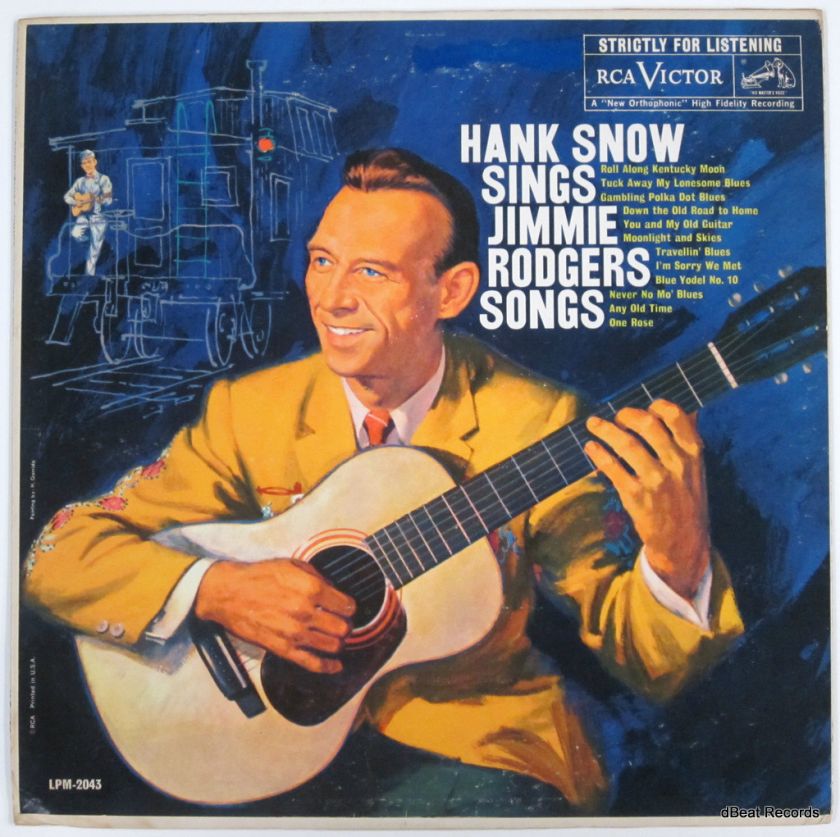 HANK SNOW Sings Jimmie Rodgers Songs ORIG 1959 LP RCA  