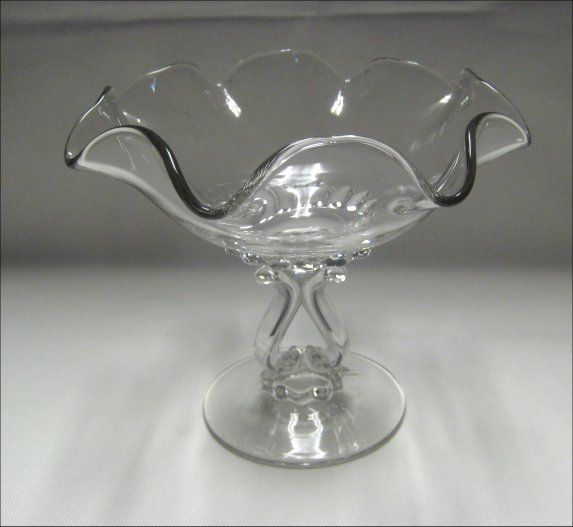 Viking Princess Depression Glass Ruffled Edge Compote  