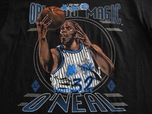 LOOK 90s vtg SHAQUILLE ONEAL T SHIRT orlando MAGIC SHAQ  