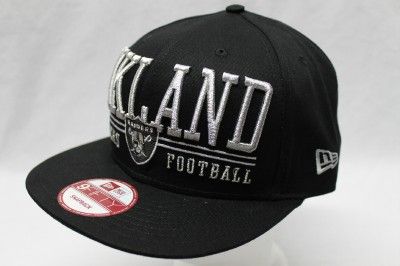 OAKLAND RAIDERS NFL NEW ERA 9FIFTY SNAPBACK HAT CAP LATERAL SNAP 